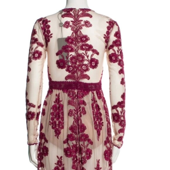 NWT For Love and Lemons Temecula Lace Maxi Dress Red $295 - Picture 9 of 11